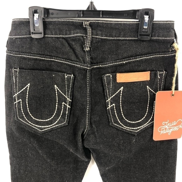True Religion Jeans Womens 26 Low Rise Embroidered Pockets Y2K Denim USA - Picture 6 of 13